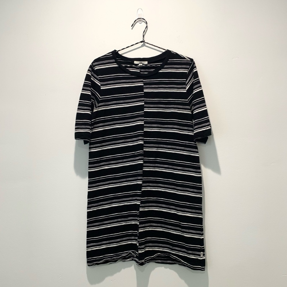 Vans Black and White Striped T-shirt Dress Size L